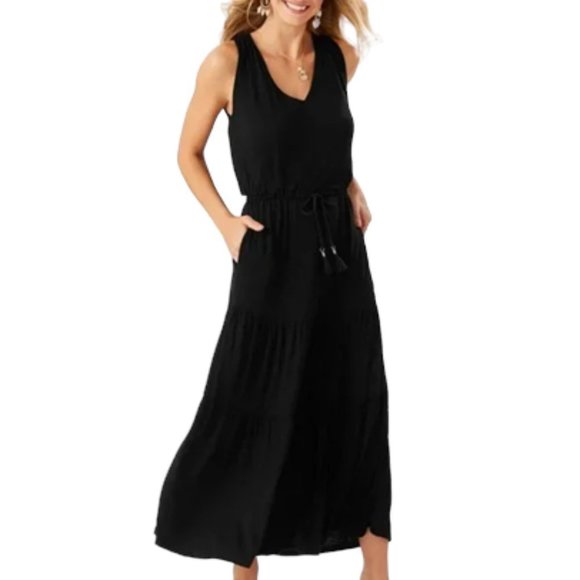 Tommy Bahama Dresses & Skirts - Tommy Bahama Slub Knit V-Neck Tank Top Boho Minimalist Maxi Dress (XS)